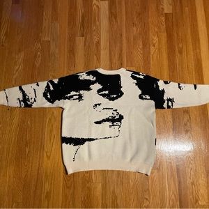 IH NOM UH NIT Cream & Black Face Portrait Knit Sweater